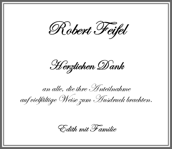 Traueranzeige von Robert Feifel von Allgäuer Zeitung, Kaufbeuren/Buchloe