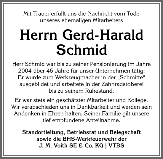 Traueranzeige von Gerd-Harald Schmid von Allgäuer Anzeigeblatt