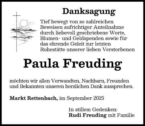 Traueranzeige von Paula Freuding von Memminger Zeitung