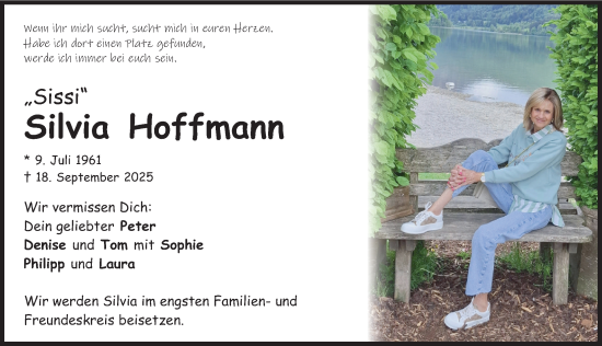 Traueranzeige von Silvia Hoffmann von Allgäuer Zeitung, Kaufbeuren/Buchloe