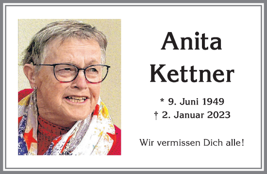 Traueranzeige von Anita Kettner von Allgäuer Zeitung,Kempten