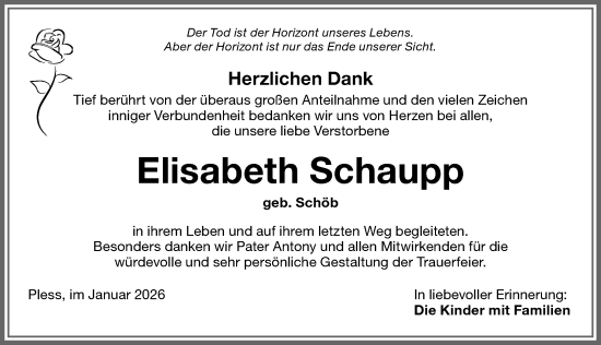 Traueranzeige von Elisabeth Schaupp von Memminger Zeitung