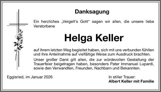 Traueranzeige von Helga Keller von Memminger Zeitung