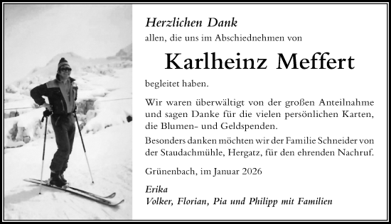 Traueranzeige von Karlheinz Meffert von Der Westallgäuer