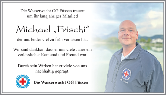 Traueranzeige von Michael Frischbutter von Allgäuer Zeitung, Füssen