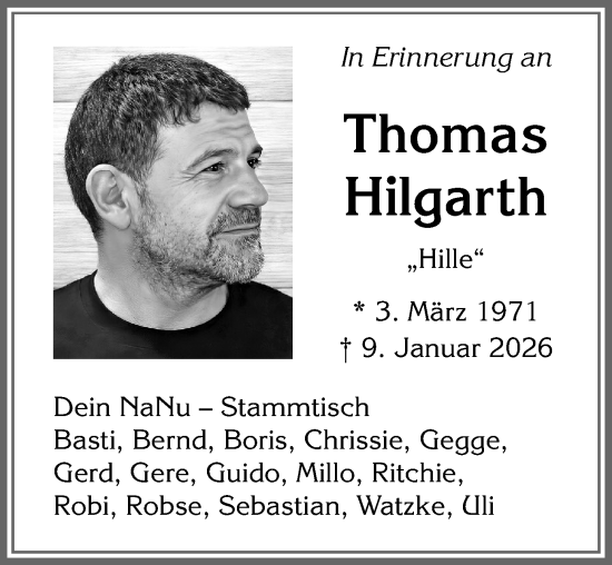 Traueranzeige von Thomas Hilgarth von Memminger Zeitung