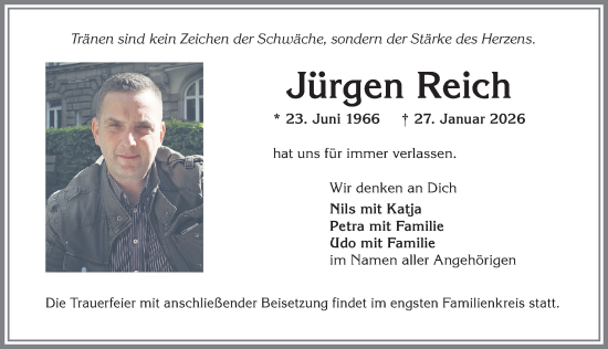 Traueranzeige von Jürgen Reich von Allgäuer Zeitung,Kempten