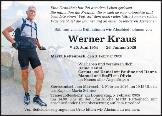 Traueranzeige von Werner Kraus von Memminger Zeitung