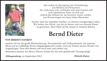 Traueranzeige von Bernd Dieter von Friedberger Allgemeine