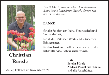 Traueranzeige von Christian Bürzle von Illertisser Zeitung