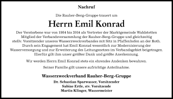Traueranzeige von Emil Konrad von Günzburger Zeitung