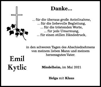 Traueranzeige von Emil Kytlic von Mindelheimer Zeitung