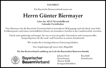 Traueranzeige von Günter Biermayer von Landsberger Tagblatt