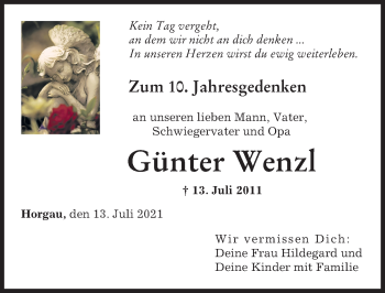 Traueranzeige von Günter Wenzl von Augsburg-Land