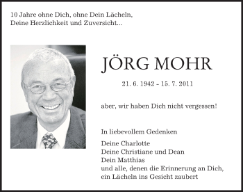 Traueranzeige von Jörg Mohr von Augsburger Allgemeine