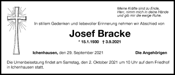 Traueranzeige von Josef Bracke von Günzburger Zeitung