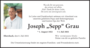 Traueranzeige von Joseph Grau von Günzburger Zeitung