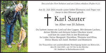 Traueranzeige von Karl Sauter von Illertisser Zeitung