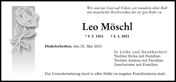 Traueranzeige von Leo Möschl von Augsburger Allgemeine