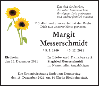 Traueranzeige von Margit Messerschmidt von Günzburger Zeitung