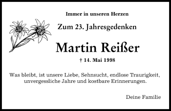 Traueranzeige von Martin Reißer von Augsburger Allgemeine