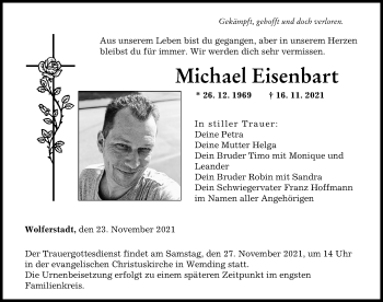 Traueranzeige von Michael Eisenbart von Donauwörther Zeitung