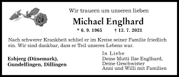 Traueranzeige von Michael Englhard von Donau Zeitung