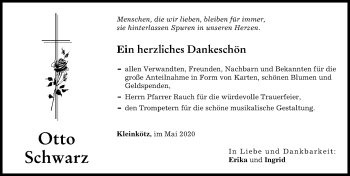 Traueranzeige von Otto Schwarz von Günzburger Zeitung