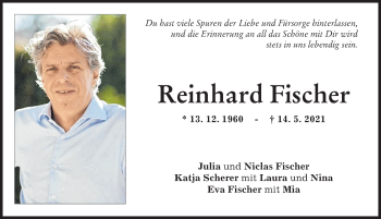 Traueranzeige von Reinhard Fischer von Schwabmünchner Allgemeine, Augsburger Allgemeine