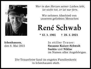 Traueranzeige von Rene Schwab von Günzburger Zeitung