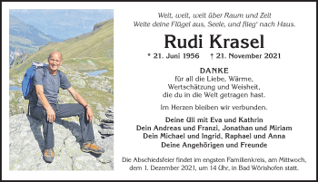 Traueranzeige von Rudi Krasel von Mindelheimer Zeitung