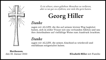 Traueranzeige von Georg Hiller von Günzburger Zeitung