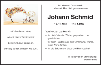 Traueranzeige von Johann Schmid von Günzburger Zeitung