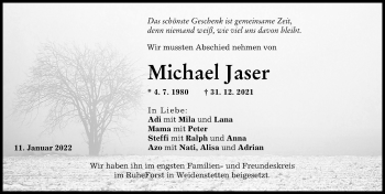 Traueranzeige von Michael Jaser von Günzburger Zeitung