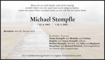 Traueranzeige von Michael Stempfle von Günzburger Zeitung