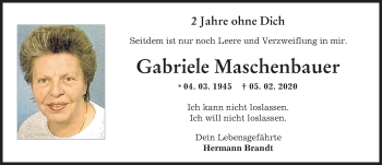Traueranzeige von Gabriele Maschenbauer von Augsburger Allgemeine