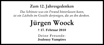 Traueranzeige von Jürgen Woock von Augsburger Allgemeine