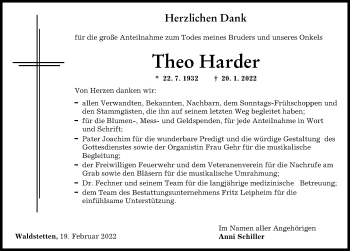 Traueranzeige von Theo Harder von Günzburger Zeitung
