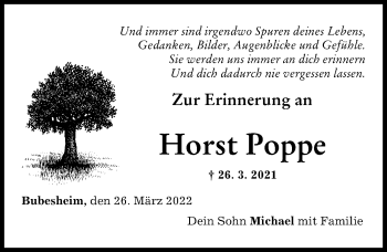 Traueranzeige von Horst Poppe von Günzburger Zeitung