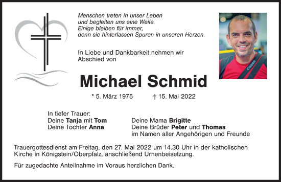 Traueranzeige von Michael Schmid von Augsburger Allgemeine