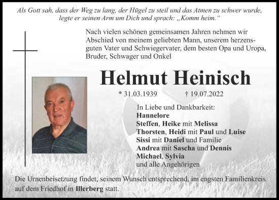 Traueranzeige von 23Helmut Heinisch von Neu-Ulmer Zeitung