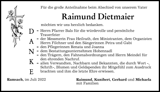 Traueranzeige von Raimund Dietmaier von Landsberger Tagblatt
