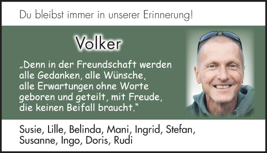 Traueranzeige von Volker  von Mindelheimer Zeitung