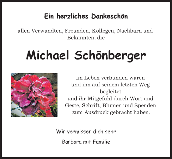 Traueranzeige von Michael Schönberger von Augsburger Allgemeine