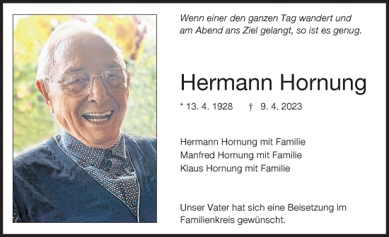 Traueranzeige von Hermann Hornung von Günzburger Zeitung