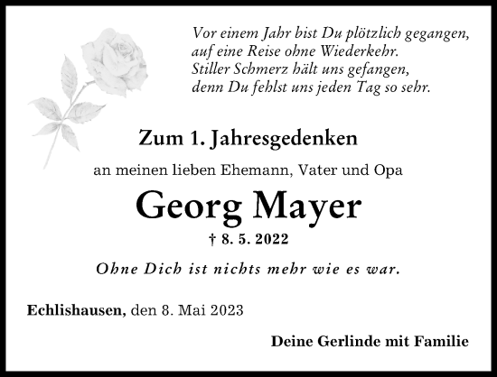 Traueranzeige von Georg Mayer von Günzburger Zeitung