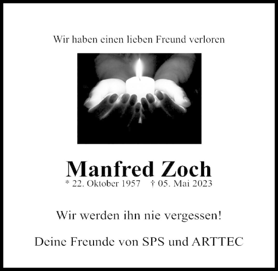 Traueranzeige von Manfred Zich von Augsburger Allgemeine