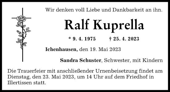 Traueranzeige von Ralf Kuprella von Günzburger Zeitung