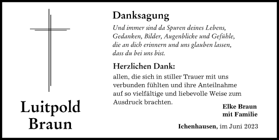 Traueranzeige von Luitpold Braun von Günzburger Zeitung