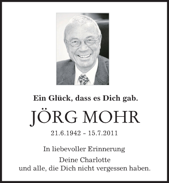 Traueranzeige von Jörg Mohr von Augsburger Allgemeine